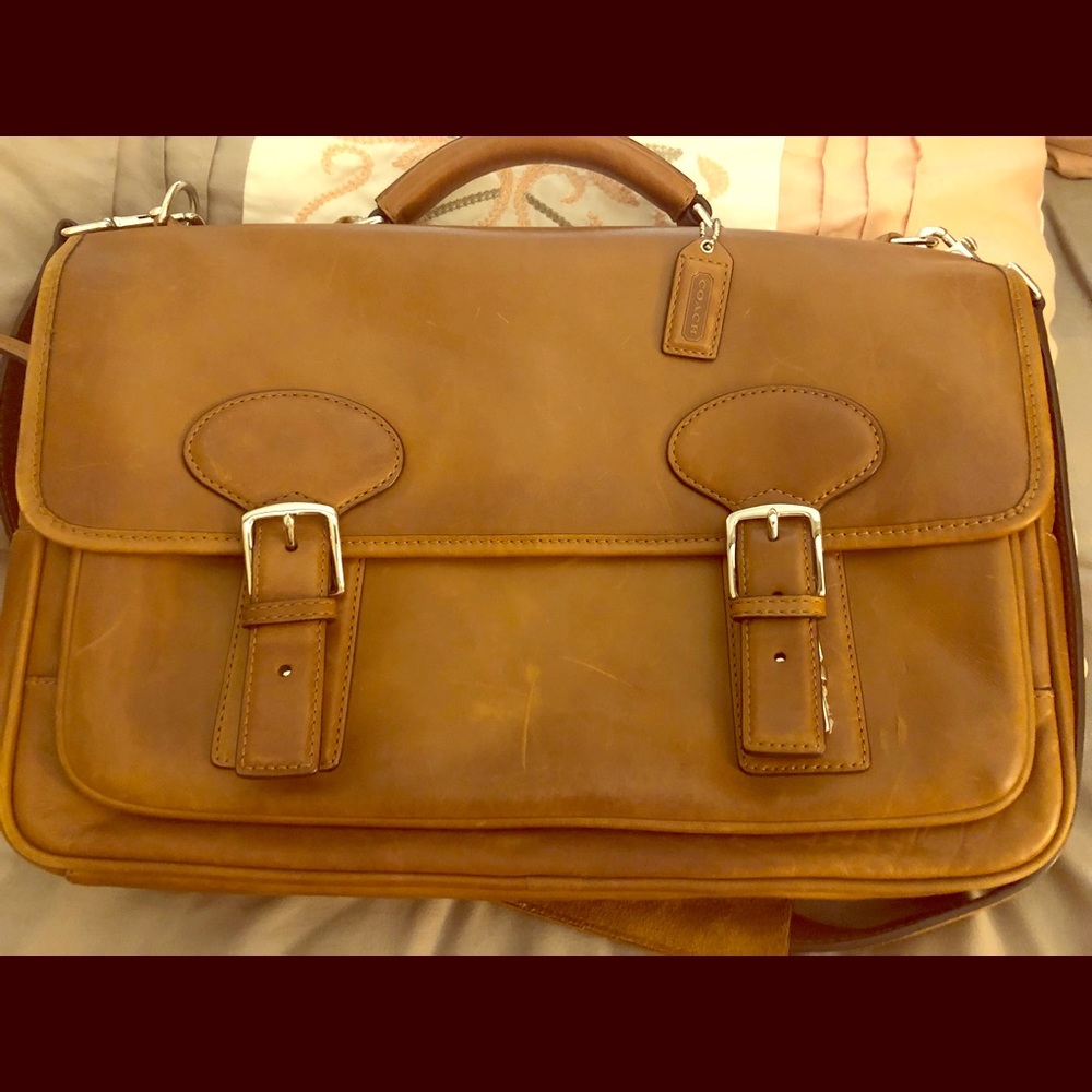 Authentic Coach Leather Messenger Bag/Briefcase